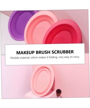 Housoutil Makeup Brush Scrub Pad Scrubber Brush Cleaning Bowl Foldable Bowl Silicone Brush Cleaning Pad Folding Silicone Bowl Makeup Accessories Brush Cleaning Tool Silica Gel Pink - Buy Online on GoSupps.com