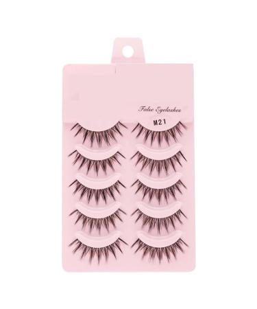 UAMOU 2-50Boxes Manga Lashes False Eyelashes Doll Korean Natural Anime Lashes Spiky Thick Faux Mink Eye Lash Strips Makeup Cheerfully (Color : M21 Size : 50 boxes)