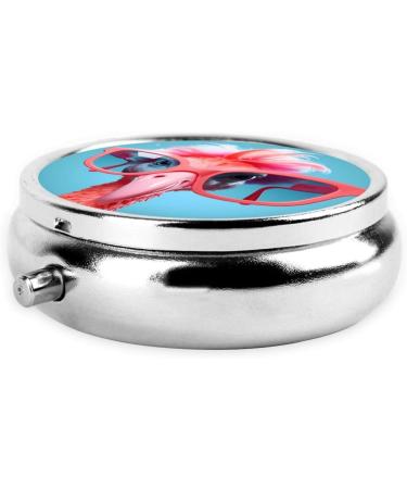 Buy Metal Pill Box - Mini Travel Medicine Organizer | Stylish Flamingo Design | Perfect for Purses & Pockets - Buy Online on GoSupps.com