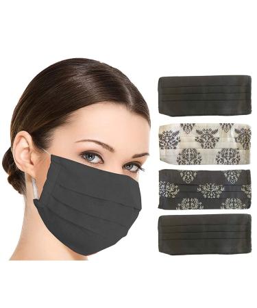 riou 5 Pieces Cotton Mouth and Nose Protection Washable Breathable Dustproof Fabric Multifunctional Scarf Neckerchief for Women Men