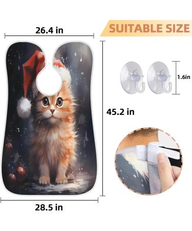 Christmas Cat Beard Bib Apron - Best Beard Hair Catcher for Men | Perfect Gift for Dad & Husband - Suction Cups Included - Buy Online on GoSupps.com