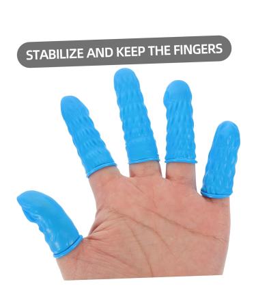 Veemoon 100pcs Nitrile Finger Cots - Sky-Blue Finger Protectors for Secure Grip & Protection | Durable Finger Sleeves for Crafting & Electronics - Buy Online on GoSupps.com