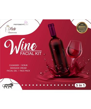 Red Wine Facial Kit for Women & Men - Beauty Parlour Facial Set of 5 | 275g | Skincare & Anti-Aging - Buy Online on GoSupps.com