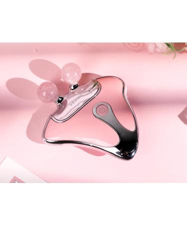 Vraiko Gemglow Jade Roller & Gua Sha Set - 4-in-1 Facial Massage with Red Light Therapy & Heat for Fine Lines Wrinkle Relief | Rose Quartz - Buy Online on GoSupps.com
