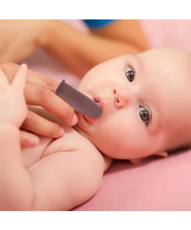 Baby Toothbrush Silicone Infant Toddler Finger Toothbrush Tongue Cleaner for 0-36 Month Baby Pink - Buy Online on GoSupps.com