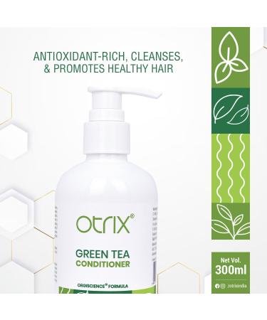 O.trix Green Tea Conditioner | Paraben-Free | Nourish & Enhance Shine for All Hair Types | 300ml for Men & Women - Buy Online on GoSupps.com
