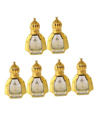 Veemoon 6 pc filling essential oils bottle with Thai essential oil holy water container Rice fabric bottle empty roller bottles Thailand glass travel liquid 6.5x4cmx3pcs goldenx3st