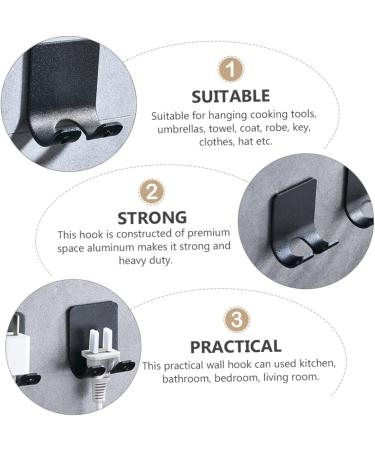 Osaladi 4-Piece Wall Bracket Hooks - Space Aluminum Razor Holder & Clothes Rack - DIY Bathroom & Cabinet Storage Solution - Buy Online on GoSupps.com