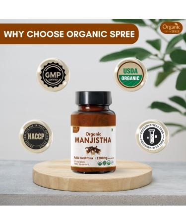 ORGANIC SPREE Manjistha 120 Tablets | Rubia Cordifolia (Manjistha) | USDA Organic Certified | Supports Lymphatic Health* | Dietary Supplement - 120tab - Buy Online on GoSupps.com
