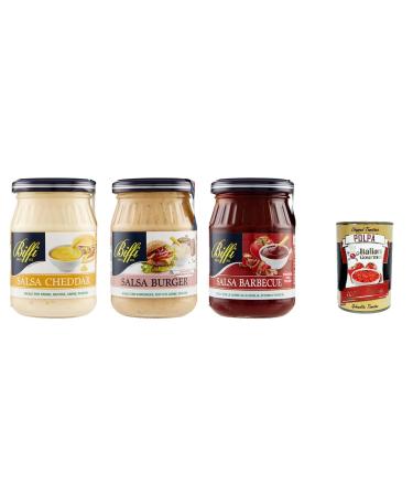 Italian Gourmet E.R. Biffi Mix Sauce Speciale Hamburger: Cheddar Sauce 180g Burger Sauce 180g Barbecue Sauce 210g + Gourmet Italien Meatballs 400g