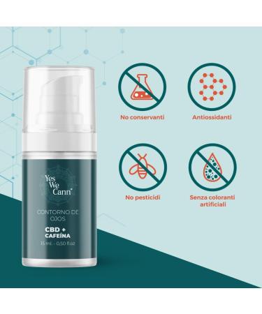 Yes We Cann Eye Contour with CBD and Caffeine - 15 ml - With Moisturizing and Refreshing Properties - Anti-Wrinkle Anti-Dark Circles and Anti-Puffiness - Cruelty Free - Yes We Cann - Buy Online on GoSupps.com