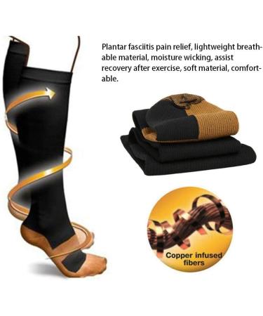 Vest Life Compression Stockings - 2 Pairs Copper Fiber Ankle Support for Circulation - L/XL Black - Buy Online on GoSupps.com