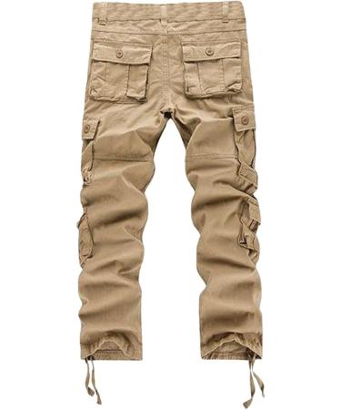 Ronony Men's Cargo Pants - Loose Fit Outdoor Hiking & Trekking Sweatpants | 3XL Khaki - Buy Online on GoSupps.com