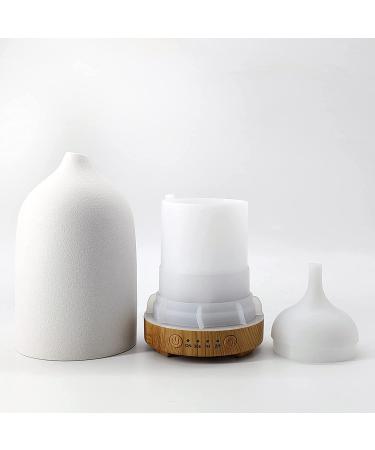 Essential Oil Diffuser Humidifier 100ML - Aromatherapy Ceramic Diffuser Wood Grain with 7-Color Night Light for Home Office Decor - A-White Wood Grain - Buy Online on GoSupps.com