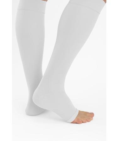 Relaxsan Anti-Sembolism M1350A Thrombosis Socks for Men & Women - 25-32 mmHg Compression Knee Socks - Unisex Class 2 - White (1 Pair L) - Buy Online on GoSupps.com