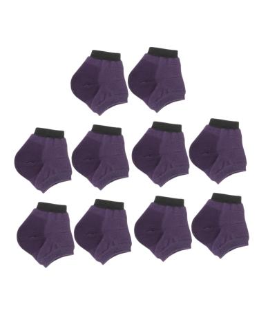 FOMIYES 5 Pairs Moisturizing Socks Foot Moisturising Socks Lotion Socks Heel Sleeves for Cracked Heels Heel Sleeve Moisturizing Dry Feet Non- Socks Yoga Socks Breathable Spa Cotton Purple