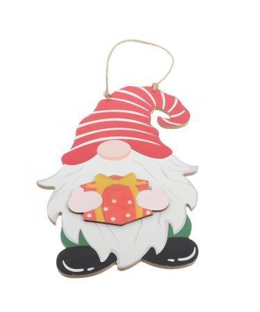 GRIRIW Wooden Gnome Adornment 1pc Hanging Exquisite Gnome Faceless Shaped Decoration Pattern Lovely Adorable Pendant Wooden Pink 30x20cm