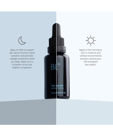 Blue Lagoon Iceland BL+ The Serum Daily Anti-Aging Facial Treatment | Sustainable Bioactive Luxury Skincare (Full Size 1 fl oz | 30 ml) - Buy Online on GoSupps.com