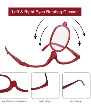 Foldable Makeup Reading Glasses for Women - +2.5 Red Presbyopia Visual Aid - Buy Online on GoSupps.com