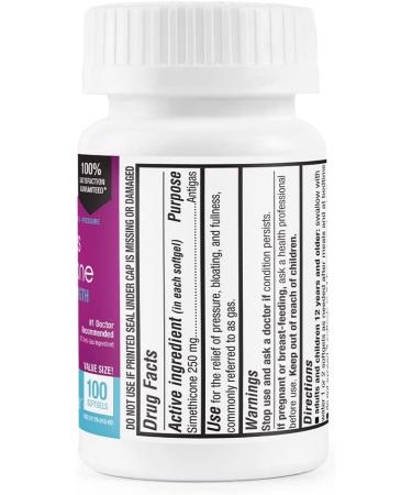 BARE & BETTER Gas Relief SoftGels 250mg - 100 Count Value Size - Maximum Strength Simethicone for Fast Relief - Buy Online on GoSupps.com