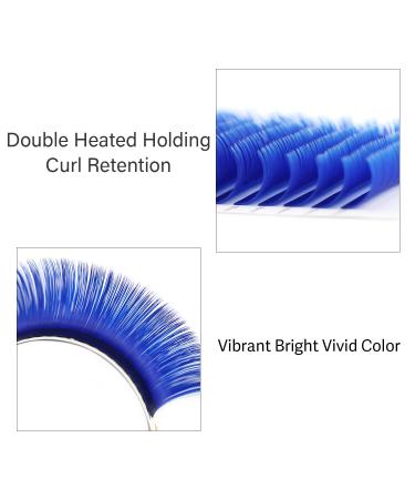 EMEDA Blue Lash Extensions - Flat Colored 0.07mm D Curl (9-15mm) Mixed Individual Eyelashes for Salons - Buy Online on GoSupps.com