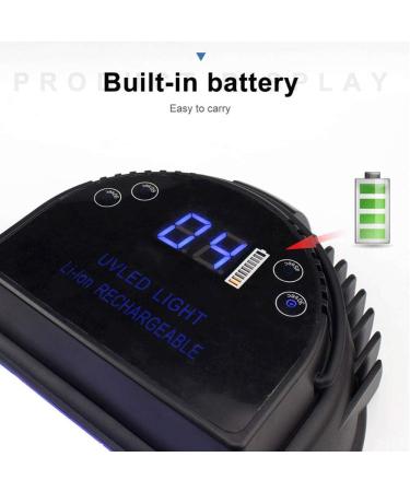 64W Cordless Gel Light Built-in Lithium Battery Pro LED Gel Nail UV Lamp for Nails Wireless Rechargeable UV Led Nail Curing Lamps Nail Dryer (Black) - Buy Online on GoSupps.com