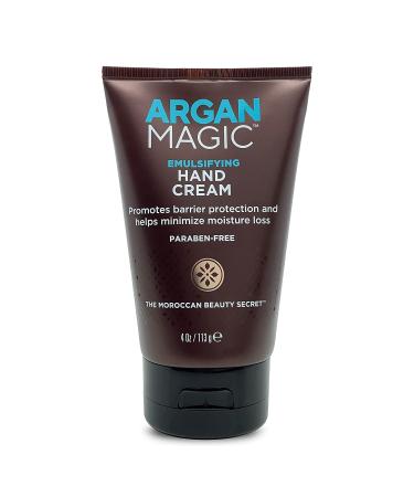 Argan Magic Emulsifying Hand Cream - Hydrating and Moisturizing Hand Cream | Enriched with Argan Oil  Vitamin E  and Chamomile | Made in USA | Paraben Free | Cruelty Free (4 Ounce / 113 Gram)