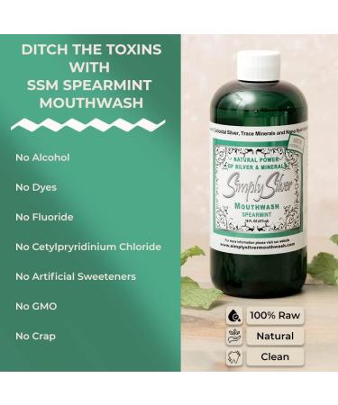 Spearmint Nano Hydroxyapatite Silver Mouthwash - 16 oz | Chemical Alcohol Fluoride BPA Free - Buy Online on GoSupps.com
