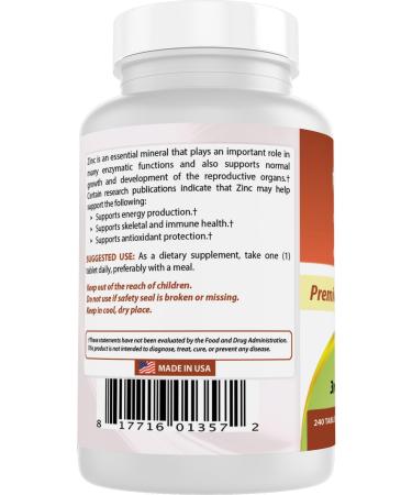Best Naturals Zinc Supplement as Zinc Gluconate 50mg 240 Tablets - Immune Support 1 - Buy Online on GoSupps.com