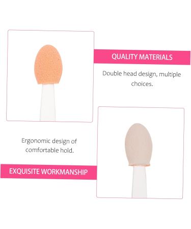POPETPOP 100pcs Double Ended Eyeshadow Brush Mini Makeup Sponge Eye Shadow Sponge Stick Makeup Brush Cosmetic 6.5x1.3cm White - Buy Online on GoSupps.com