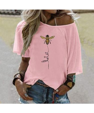 Ppanguding Women's Off Shoulder Rainbow T-Shirt - Summer Graphic Print Blouse Tops - Sizes Up to 3XL - Buy Online on GoSupps.com