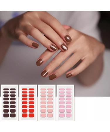 9 Pcs Vorist Gel Nail Strips Semi Cured Gel Strips Quinnas Gel Nail Stickers Manicure Gel Stickers Require No Baking lamp No Sealing Required (C) - Buy Online on GoSupps.com