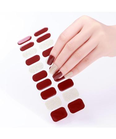 Nail Adhesive Wrap - Semi Cured Gel Nail Wraps - Gel Nail Polish Strips Sticker Waterproof Full Nail Wraps Decal Sets with Nail File and Stick Nail Art Decoration (UV/LED Lamp Required) - Buy Online on GoSupps.com