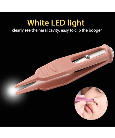 Baby Nose Cleaning Tweezers - Stainless Steel Ear/Nose/Naval Cleaner Remover with LED Light - Gentle Baby Care Tool - Buy Online on GoSupps.com
