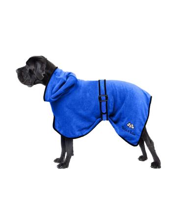 Bella & Balu Dog Bradge Out of microfiber + PFOTENCH - absorbent dog bathrobe for drying after swimming swimming or walking in the rain (M | Blue) Puppy Love XL blue - Buy Online on GoSupps.com