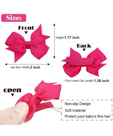 ALinmo Baby Hair Clips Set - 40 Pairs of 2 Inch Fully Lined Bows for Baby Girls | Alligator Clips for Infants & Toddlers - Buy Online on GoSupps.com