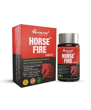 Horse Fire Tablets for Men| Ayurvedic Medicine - for Stamina Muscle Growth Immunity & Overall Wellbeing| Horse Fire Tablet (Pack of 60)