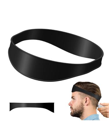 Curved Silicone Haircut Band Neckline Shaving Template and Hair Trimming Guide Hairline Shaping Tool Self Hair Trimming Guide for Men for DIY Home Haircuts Fade Guide for Hair Clippers