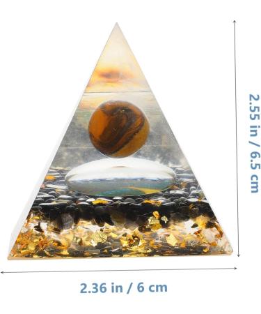 NOLITOY Citrine Pyramid Crystal Ball - Energy Generator & Meditation Decor | Collectible Desktop Adornment & Car Props - Buy Online on GoSupps.com