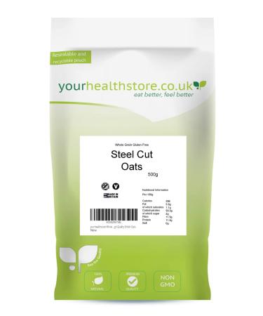 yourhealthstore Whole Grain Gluten Free Steel Cut Oats 500g Made from British Oats