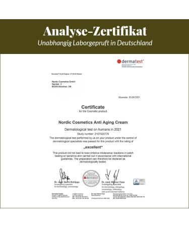 Vegan Anti-Aging Cream with Retinol 45ml - Dermatologically tested rated "EXCELLENT" - Cosmetics made in Europe - Anti-wrinkle cream cruelty-free - Nordic Cosmetics Face Cream - Buy Online on GoSupps.com