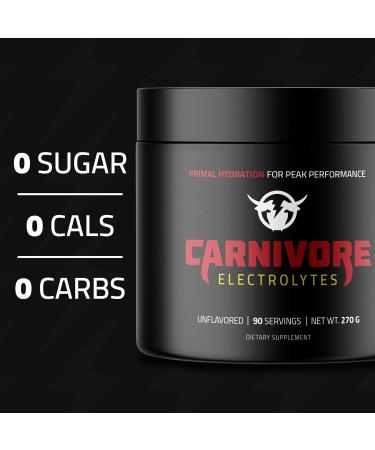 Premium Hydration Powder for Carnivore Diet | Keto Friendly Electrolyte Supplement - 90 Servings Unflavored - Optimal Energy & Recovery - Buy Online on GoSupps.com