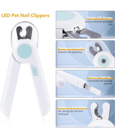 Ninonly Claw Scissors for Dogs & Cats | LED Nail Clippers with Protective Device | Nail Cutter & Files for Medium & Small Pets - Buy Online on GoSupps.com