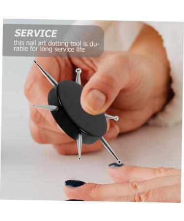 Minkissy Nail Art Drill Pen - Manicure Painting & Dotting Tool Set | Gemstone Mandala Dotting Tools | Acrylic Stippling Pen | Black 6.9x6.9cm - Buy Online on GoSupps.com