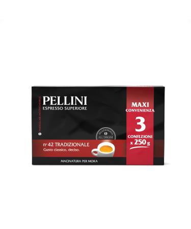 Pellini Caff for espresso pot Gusto Tradizionale No. 42 each 3X250 g n.42 Tradizionale