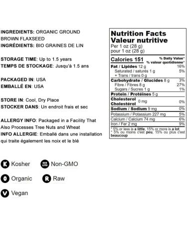 Organic Brown Flaxseed Meal 8 lb | Non-GMO, Kosher, Vegan Superfood | Omega-3 Ground Flax Powder | Keto Friendly | Made in USA - Buy Online on GoSupps.com