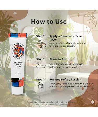 Painless Picasso Plant-Based Skin Prep Cream Body Moisturizer for Cosmetic Use & Skin Conditioning 1.69 oz - Buy Online on GoSupps.com