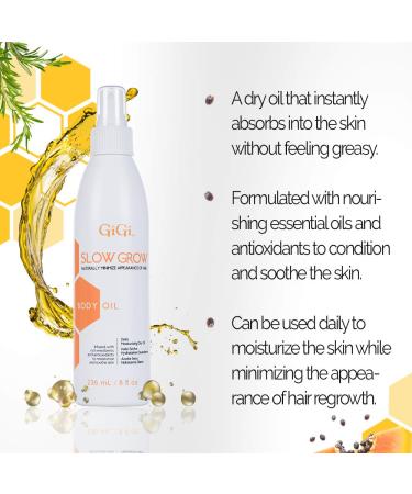 GIGI Slow Grow Body Oil 8oz | Nourishing Skin & Boosts Growth | International Shipping Available - Buy Online on GoSupps.com