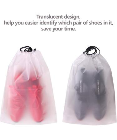 Set of 12 Portable Translucent Shoe Bags for Travel - Clear Storage Organizer with Drawstring for Men and Women - Buy Online on GoSupps.com