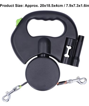 Rolleine 360 Rotatable Dog Leash for 2 Dogs - 3m Length Flashlight & Eco-Friendly Poop Bags | International Shipping Available - Buy Online on GoSupps.com